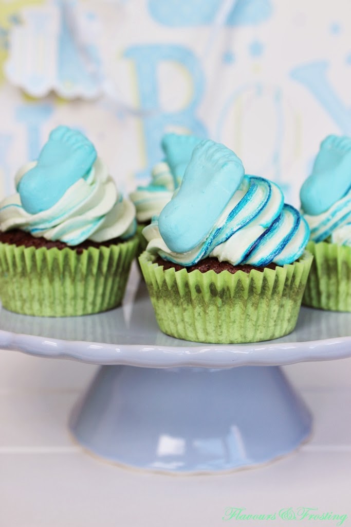 Chocolate Mint Cupcakes for a babyshower | FlavoursandFrosting.com