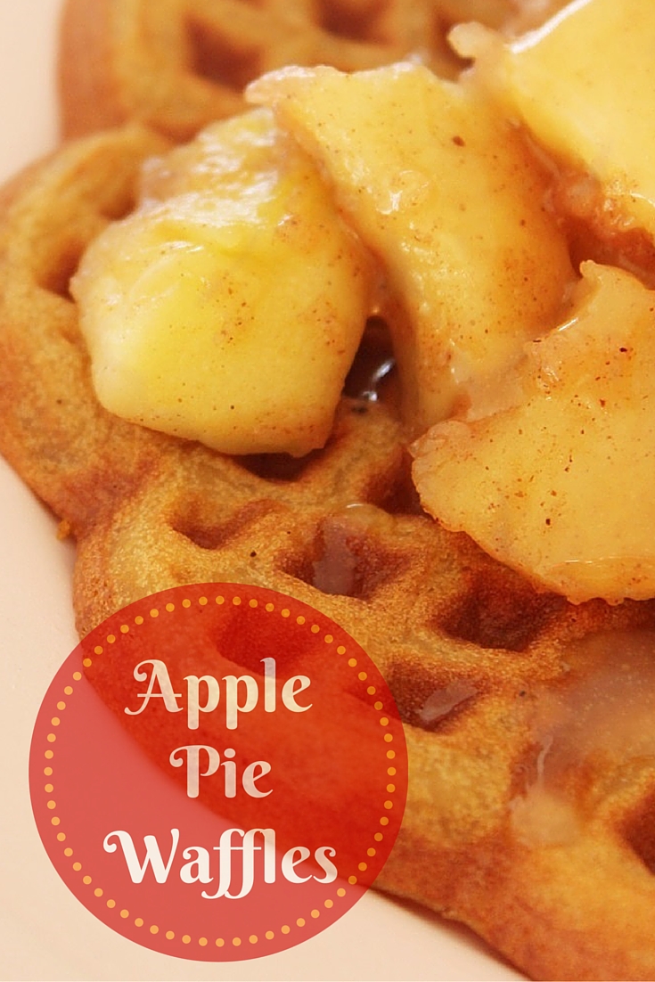 Apple pie waffles with fresh whipping cream