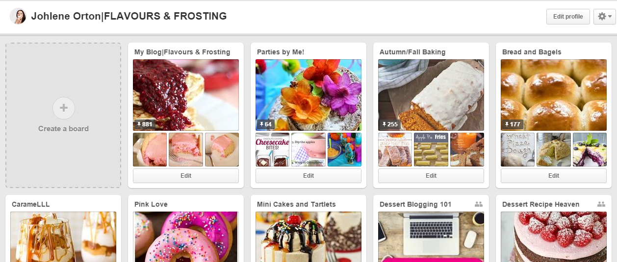 Pinterest page for www.FlavoursandFrosting.com