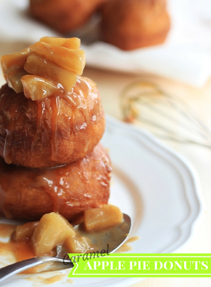 Apple Pie Donuts with homemade salted caramel sauce a Paul Hollywood recipe