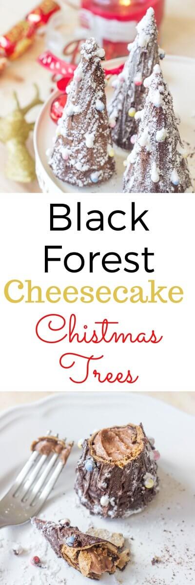 Black Forest Cheesecake Christmas Trees | Flavours and Frosting | http://flavoursandfrosting.com/black-forest-cheesecake-christmas-trees/