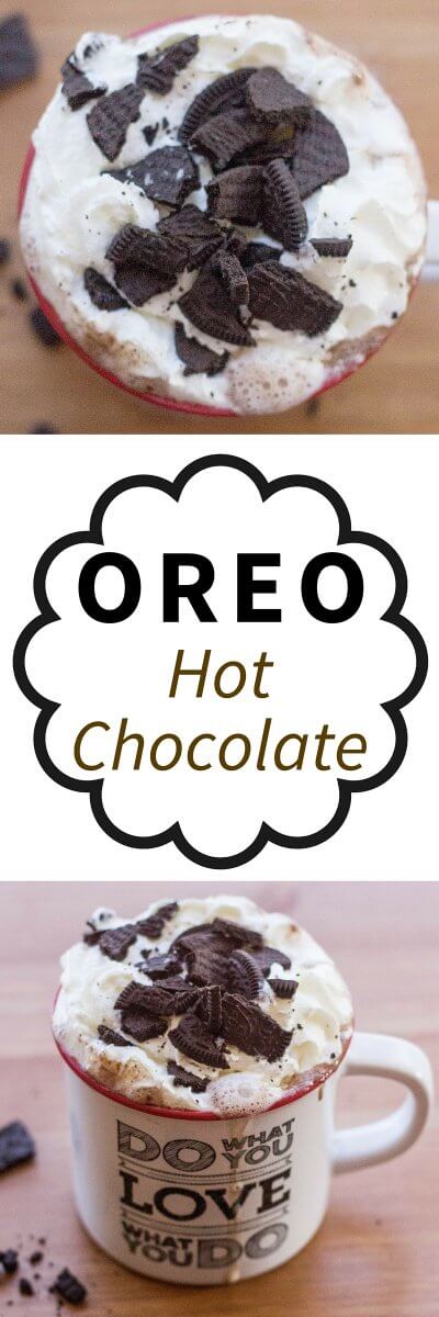 This Oreo Hot Chocolate Recipe is super easy and a great idea for those chilly nights in | flavoursandfrosting.com 