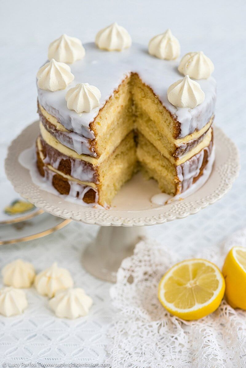 Gin Passionfruit and Lemon Layer Cake| Layer Cakes for Easter round-up on FlavoursandFrosting.com