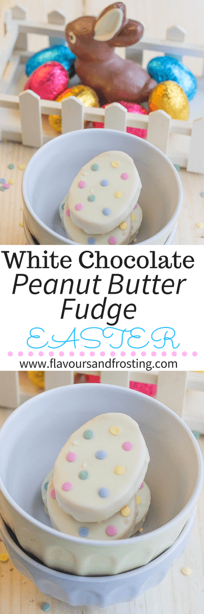 White Chocolate Peanut Butter Fudge Recipe for Easter | FlavoursandFrosting.com
